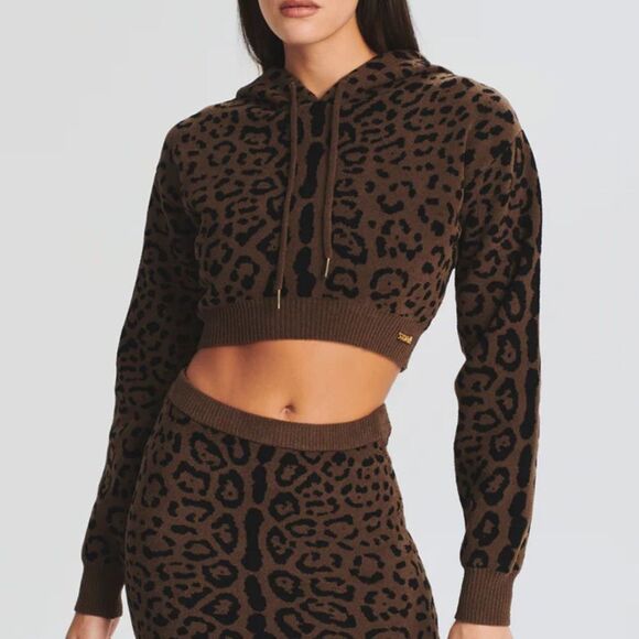 SER.O.YA CHEETAH JACQUARD PARSON HOODIE SMALL NWT in packaging - Picture 1 of 7